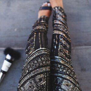 Calypso St. Barth Sequin Embellished Silk Jogger Pants